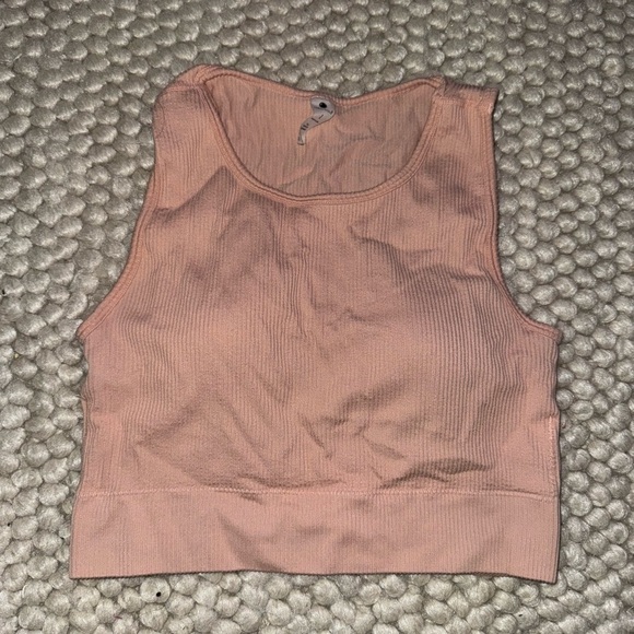 Yogalicious Other - Yogalicious Peach Ribbed Sports Bra Tank